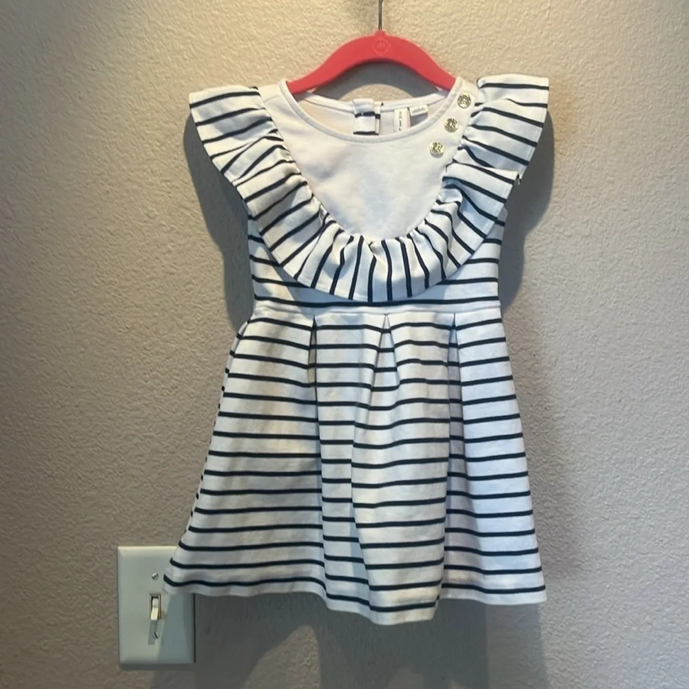 Janie and Jack Girls Striped Sailor Dress Preppy Size 3